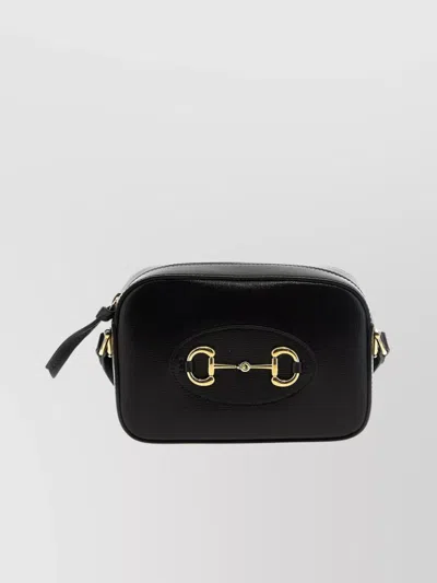 Gucci Horsebit 1955 Small Leather Crossbody Bag In Black