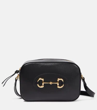 Gucci Horsebit 1955 Small Leather Crossbody Bag In Black