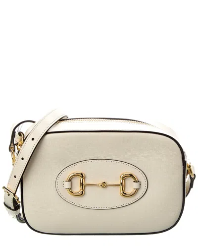 Gucci Horsebit 1955 Small Leather Shoulder Bag In White