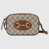 Gucci Horsebit 1955 Small Canvas Crossbody Bag In Brown