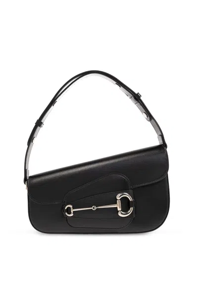 Gucci Horsebit 1955 Small Shoulder Bag In Leather In Black