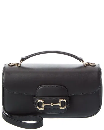 Gucci Horsebit 1955 Soft Small Leather Shoulder Bag In Black