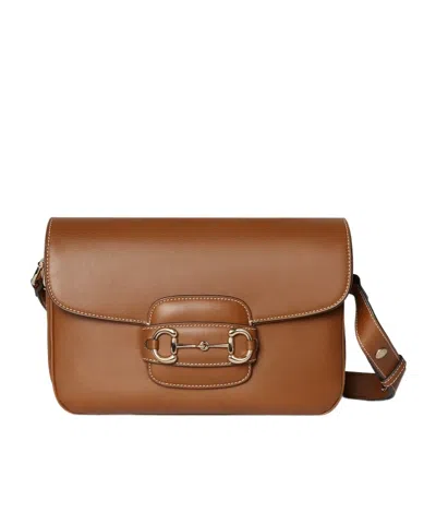 Gucci Horsebit 1955 Soft Small Shoulder Bag In Brown