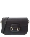 Gucci Horsebit 1955 Soft Small Top Handle Leather Shoulder Bag In Black