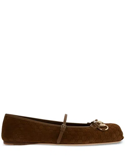 Gucci Horsebit 1955 Suede Leather Ballets