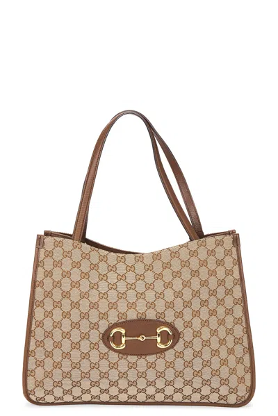 Pre-owned Gucci Horsebit 1955 Tote Bag In Sand