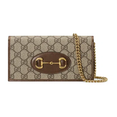 Gucci Women Gg Supreme Fabric And Leather Shoulder Bag In Multi