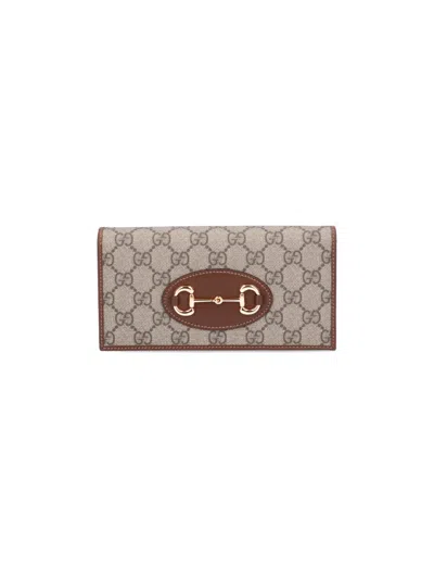 Gucci 'horsebit 1955' Wallet In Sand