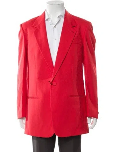Pre-owned Gucci Horsebit Accent Blazer In Red