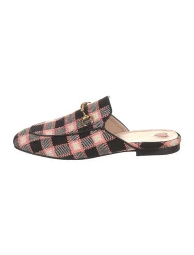Pre-owned Gucci Horsebit Accent Canvas Mules In Multi