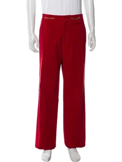 Pre-owned Gucci Horsebit Accent Corduroy Pants In Red