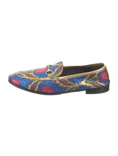 Pre-owned Gucci Horsebit Accent Floral Print Loafers