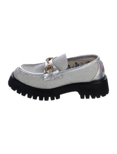 Pre-owned Gucci Horsebit Accent Glitter Loafers