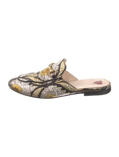 Pre-owned Gucci Horsebit Accent Jacquard Mules In Multi