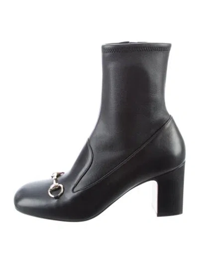 Pre-owned Gucci Horsebit Accent Leather Chelsea Boots W/ Tags In Black