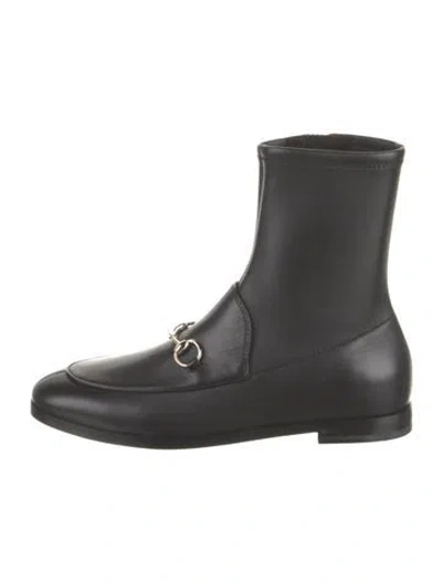 Pre-owned Gucci Horsebit Accent Leather Chelsea Boots W/ Tags In Black