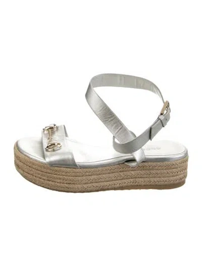 Pre-owned Gucci Horsebit Accent Leather Espadrilles