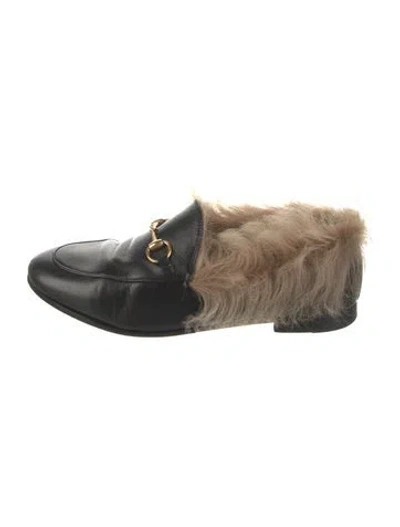 Pre-owned Gucci Horsebit Accent Leather Loafers In Black