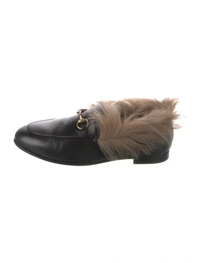 Pre-owned Gucci Horsebit Accent Leather Loafers In Black