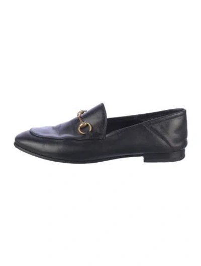 Pre-owned Gucci Horsebit Accent Leather Loafers In Blue