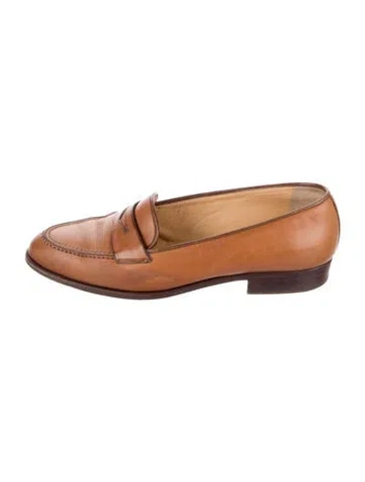Pre-owned Gucci Horsebit Accent Leather Loafers In Brown