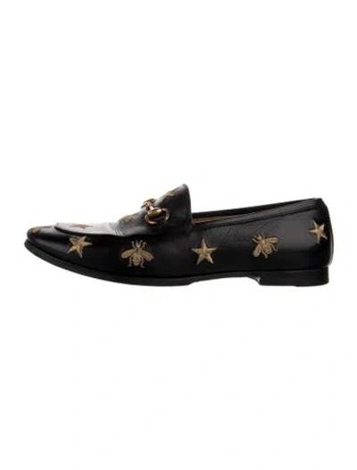 Pre-owned Gucci Horsebit Accent Leather Loafers In Multi