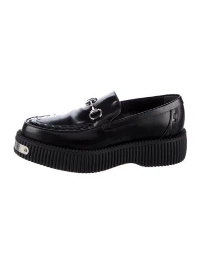 Pre-owned Gucci Horsebit Accent Leather Loafers In Multi