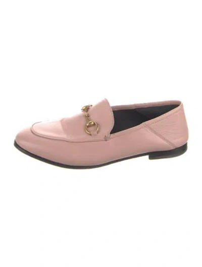 Pre-owned Gucci Horsebit Accent Leather Loafers In Pink
