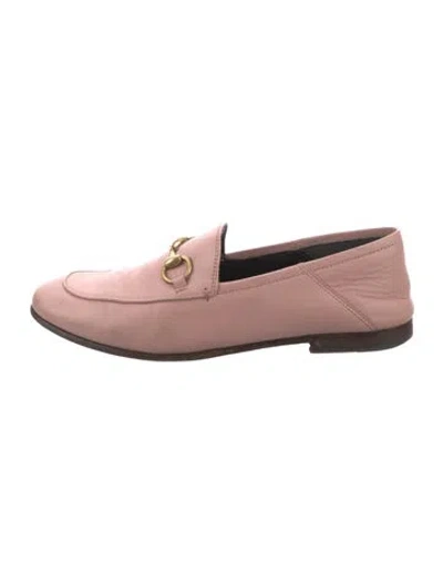 Pre-owned Gucci Horsebit Accent Leather Loafers In Pink