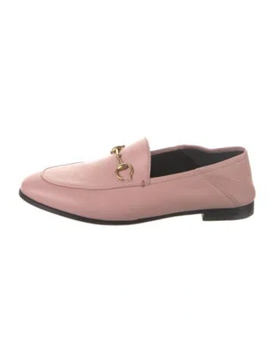 Pre-owned Gucci Horsebit Accent Leather Loafers In Pink
