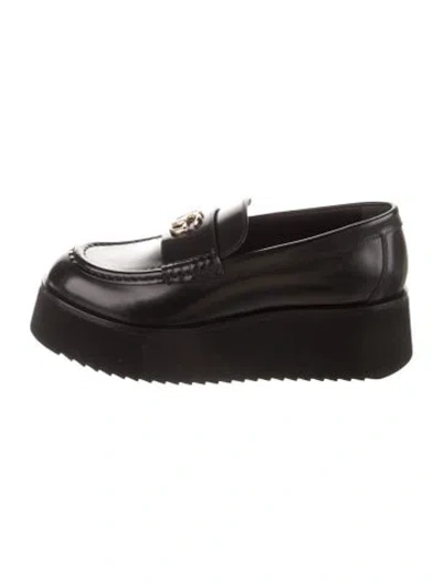 Pre-owned Gucci Horsebit Accent Leather Loafers W/ Tags In Black