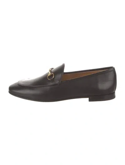 Pre-owned Gucci Horsebit Accent Leather Loafers W/ Tags In Black