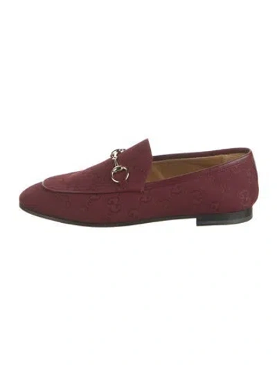 Pre-owned Gucci Horsebit Accent Leather Loafers W/ Tags In Burgundy