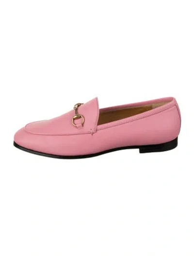 Pre-owned Gucci Horsebit Accent Leather Loafers W/ Tags In Pink
