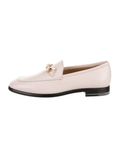 Pre-owned Gucci Horsebit Accent Leather Loafers W/ Tags In Pink