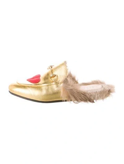 Pre-owned Gucci Horsebit Accent Leather Mules