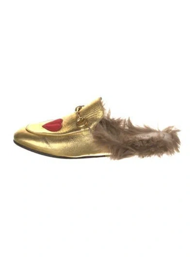 Pre-owned Gucci Horsebit Accent Leather Mules