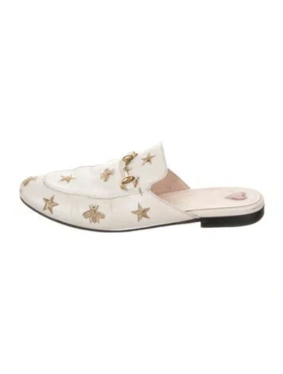Pre-owned Gucci Horsebit Accent Leather Mules