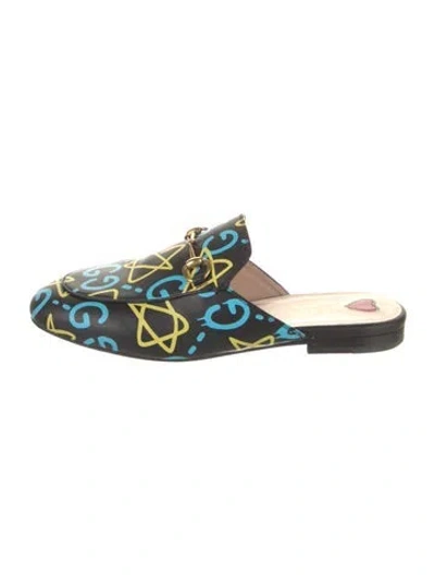 Pre-owned Gucci Horsebit Accent Leather Mules In Black