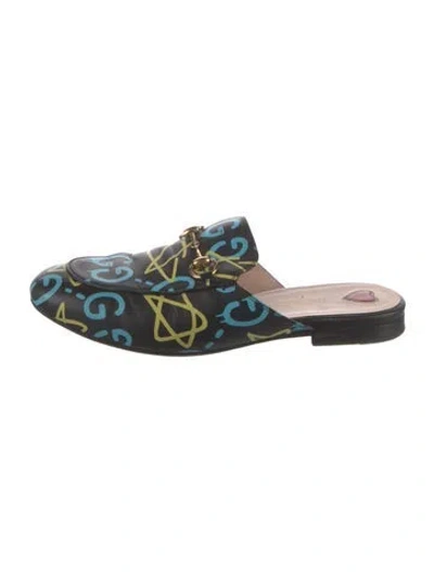 Pre-owned Gucci Horsebit Accent Leather Mules In Black