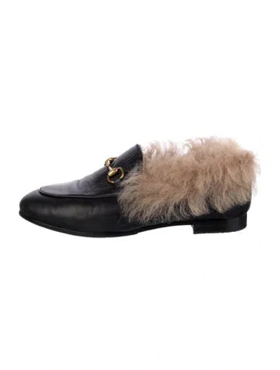 Pre-owned Gucci Horsebit Accent Leather Mules In Black