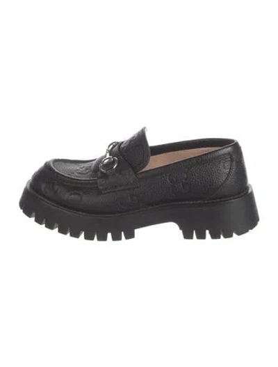 Pre-owned Gucci Horsebit Accent Leather Mules In Black