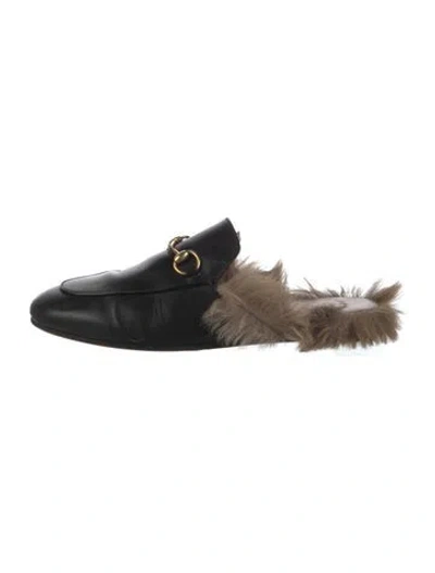 Pre-owned Gucci Horsebit Accent Leather Mules In Multi