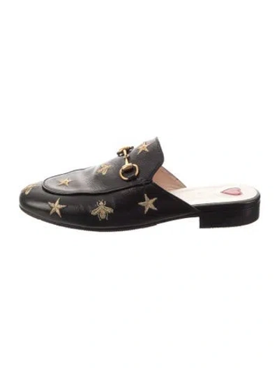 Pre-owned Gucci Horsebit Accent Leather Mules In Multi