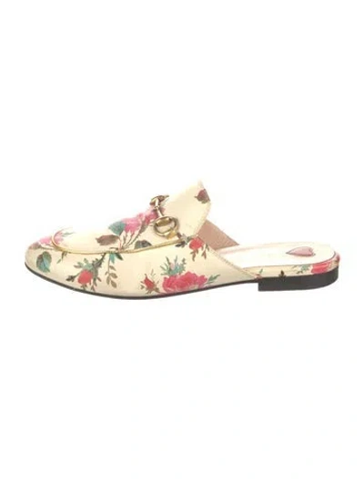 Pre-owned Gucci Horsebit Accent Leather Mules In Multi