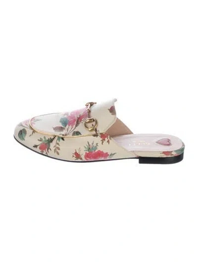 Pre-owned Gucci Horsebit Accent Leather Mules In Neutrals