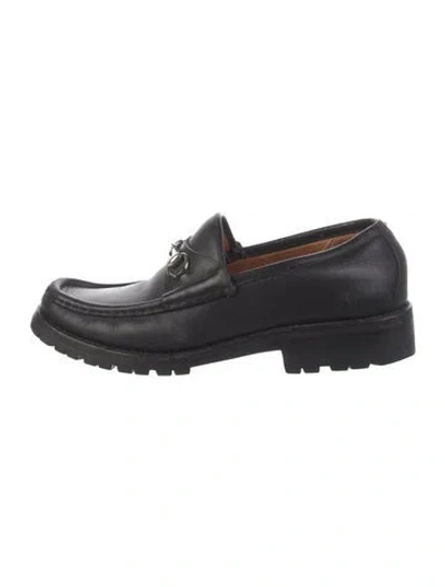 Pre-owned Gucci Horsebit Accent Leather Pumps In Black
