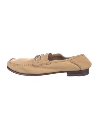 Pre-owned Gucci Horsebit Accent Nubuck Loafers In Brown