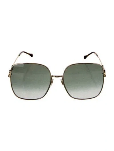 Pre-owned Gucci Horsebit Accent Oversize Sunglasses In Brown