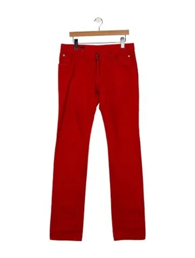 Pre-owned Gucci Horsebit Accent Pants In Red